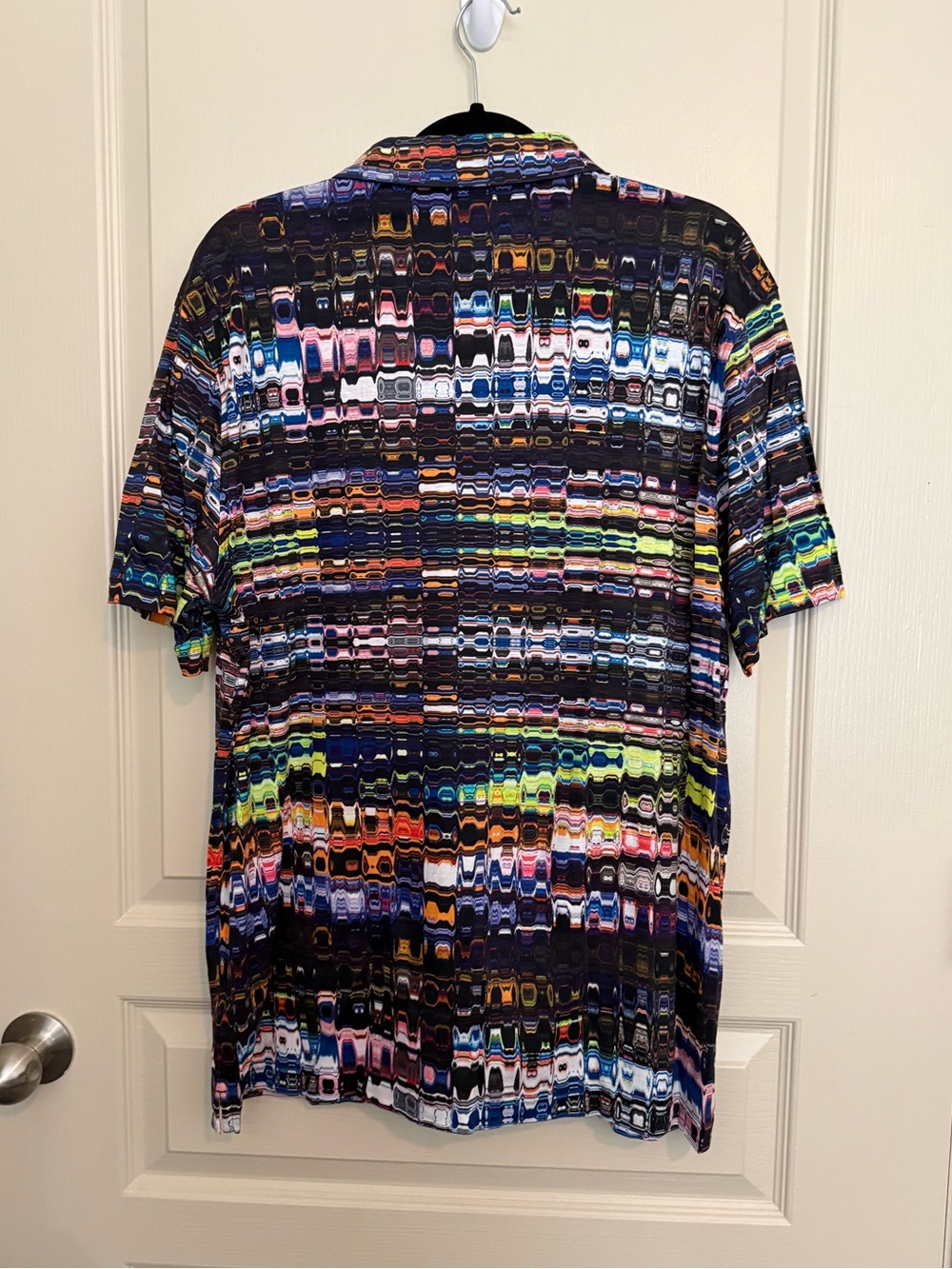 Bugatchi Men’s Multicolor Abstract Pattern Polo — Navy Base - Picture 2 of 4
